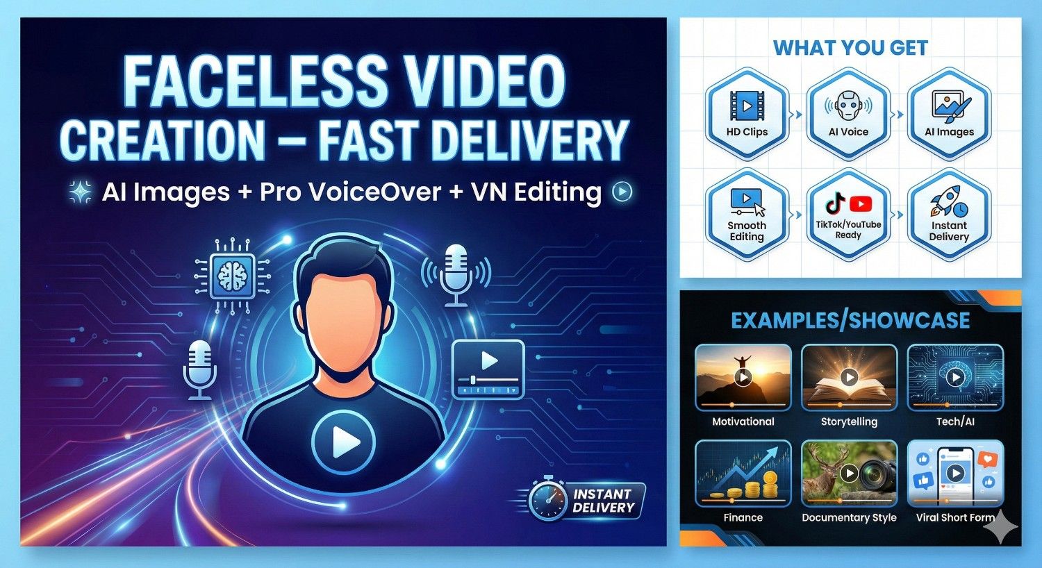 177141Faceless YouTube or TikTok Video Creation (Using AI + VN Editor)