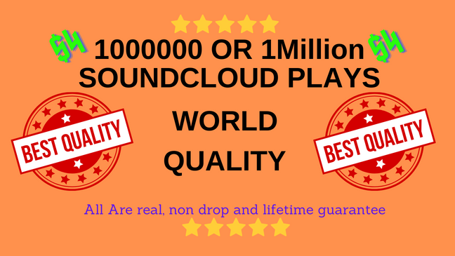 10685000 SOUNDCLOUD PLAYS 100 LIKES 50 REPOSTS AND 12 CUSTOM COMMENTS, 50 Followers