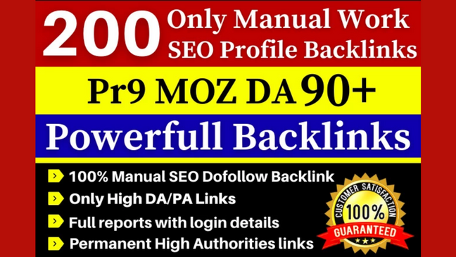 1078I will Make 200 Permanent Do follow High Domain Authority SEO profile backlinks