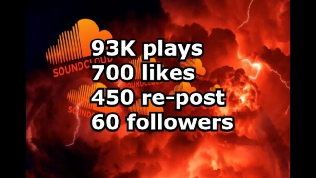 1864Sound Cloud package: 93K plays, 700 likes, 450 re-post and 60 followers
