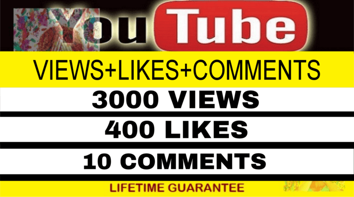 171097I Will Provide 3,000 YouTube Views, 400 Likes & 10 Comments With Lifetime Guarantee