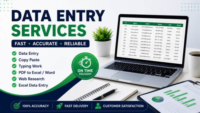 262856I will do fast and accurate data entry, copy paste and typing work