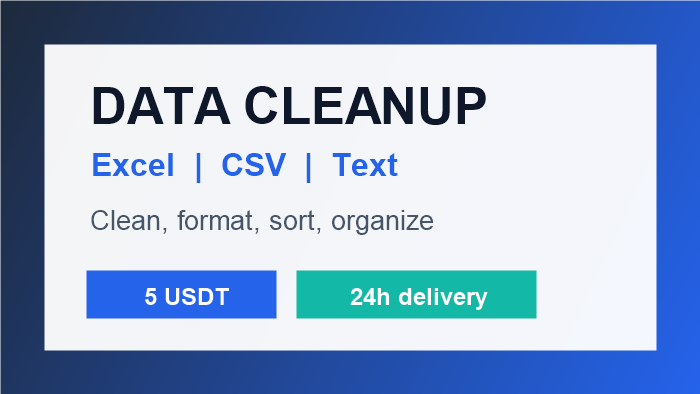 272670i will clean format or organize spreadsheet and text data fast