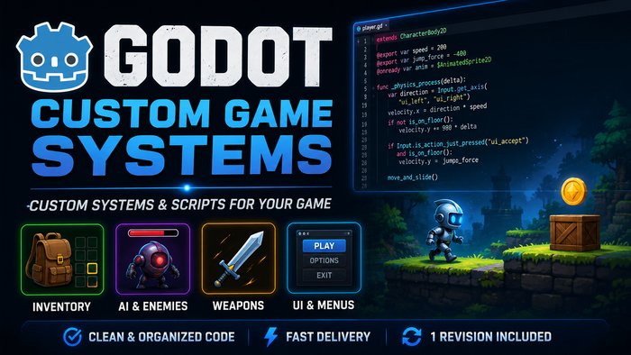 296669I will create a custom system for your Godot game﻿